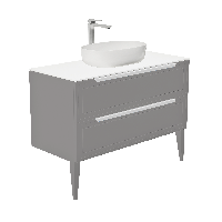 Тумба со столешницей Севилья, Платиновый / Столешница компакт-плита, Белая