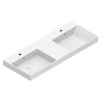 Catalano ZERO Раковина 125x50 двойная, без отв. под смеситель, покрытие Cataglaze+, цвет белый глянцевый