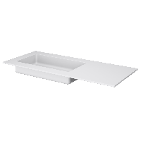 QUATRO 120 раковина-моноблок WHITE (асимметричная) 1210*52*12 акрил