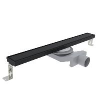 Plumberia Selection Трап душевой PS LINEAR 6x120 2устор. накладка из нерж.стали, комбинир.затвор с горизонт. Выпуском Ду 50мм,40л/мин, черн.матов.