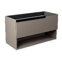 Visobath Eleven, тумба 100 см, 1 ящик и 1 открытая полка, цвет кварцевый матовый лак (Quarzo)