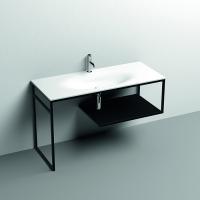 KERASAN SHAPE LOUISE Структура 1220х520 мм., напольная, нержавеющая сталь, полка черная, цвет черный матовый