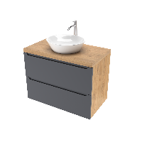 Тумба под раковину/столешницу/столешницу/столешницу/столешницу Дион, Графит мат/Дуб 100