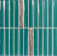 Декор Мелоди бирюзовый с серебром 20x20