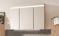 Puris Ace, зеркальный шкаф (3 двери) с LED подсветкой 1000 мм, цвет белый высокоглянцевый