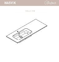 Visobath, раковина из минерального литья Hasvik левая, 120 см (чаша 58 см), цвет белый матовый