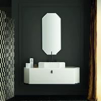 VITAGE milldue edition Раковина CRYSTAL 664х472х120 мм, без перелива, c 3 отверстиями для смесителя, Ceramilux, с донным клапаном, цвет бел глянцевый