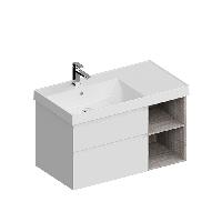 Kerama Marazzi Тумба CUBO левая подвесная с ящиками 90, белая матовая