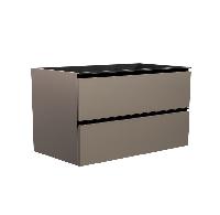 Visobath Granada, тумба 120 см, 2 ящика c черными ручками, цвет кварцевый матовый лак (Quarzo)