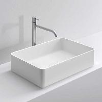 MILLDUE  Раковина  BASIC R58 накладная из CERAMILUX ,58х37х13 см, без отв для смесителя, цвет белый матовый