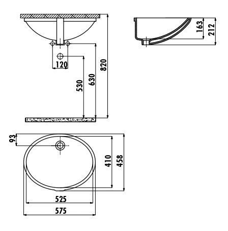 CREAVIТ Раковина врезная под столешницу (40*52) TP205.00000 