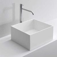 MILLDUE  Раковина  STEP 45_19 накладная из CRISTALPLANT ,45х38х19 см, без отв для смесителя, цвет белый матовый