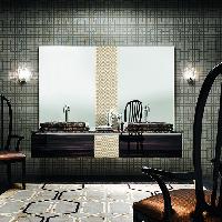 VITAGE milldue edition Four Seasons Тумба под раковину 900х555х354 мм., 1 ящик, профиль сталь, цвет глянцевый шпон Ebano