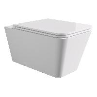 Alice Hide Унитаз Square 55х35, подвесной, безободковый, без сиденья и крышки, белый глянцевый