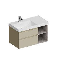 Kerama Marazzi Тумба CUBO левая подвесная с ящиками 90, Лимо матовая-древесная