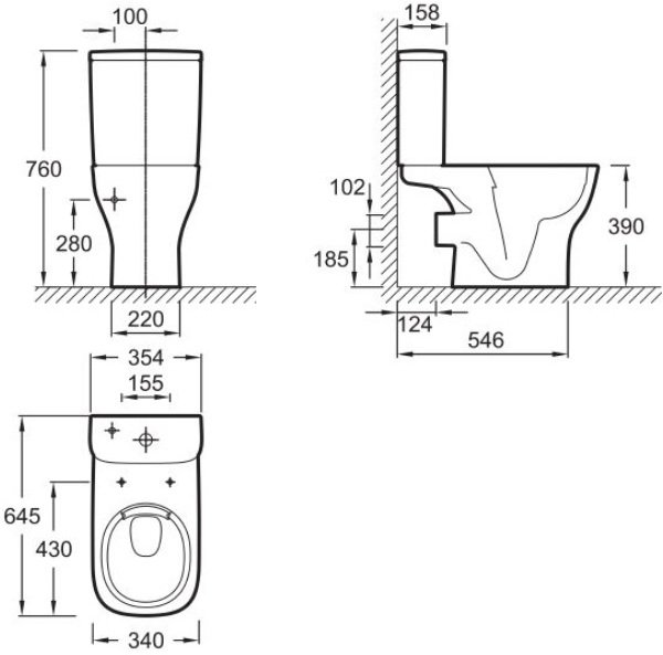 ETAG212-WTE бачок д/напольного унитаза STRUKTURA с механизмом экономии воды 3/6 (белый) 