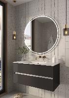 Тумба без раковины Vallessi 100*46cm АНТРАЦИТ глянец 2 полки,