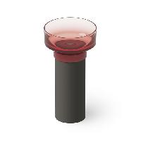 DEA DESIGN Washbasins Раковина напольная 48x48xh90 см, материал: Glasstech прозрачная смола, цвет: чаша pomegranate/пьедестал graphite