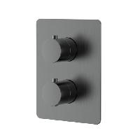 NEMO NM-2358BGM Термостатический встраиваемый смеситель для душа из стены на 2 потребителя, BRUSH GU