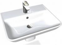 EGE112-00 раковина подвесная STRUKTURA с отв. д/смесителя, с переливом /55x40/(белый)