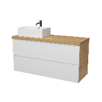 Тумба под раковину/столешницу/столешницу/столешницу Дион, Белый мат/Дуб 120