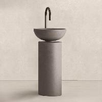 MILLDUE  SABA 45 Раковина напольная Ø450x900 мм., слив в пол, без отв. под смеситель, цвет: Antracite  (цемент)