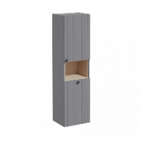 Пенал высокий Root Groove 40 см с корзиной для белья, матовый серый, правосторонний