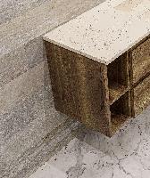 IBX YASMIN, боковой шкаф 20 см, 2 открытые полки, цвет белый глянцевый лак