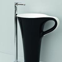 Artceram CUP  Раковина напольная отдельностоящая  70х50хh85 см, без отв под смеситель, без слив перелива,  цвет черно-белый (акция из наличия)