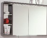 Puris Crescendo, зерк. шкаф (2 двери) c LED подсветкой 900 мм левый, цвет антрацит высокоглянцевый