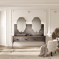 VITAGE milldue edition Раковина NIZZA68 накладная 68х48хh12см без перелива c 3отв. керамика, цвет: белый/платина