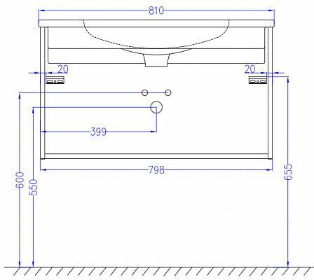 EB2053-J52 Тумба для раковины 80 см, цвет блестящий черный 