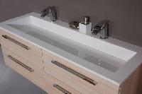 Puris Star Line, раковина из минерального литья усиленная с квадратной чашей на 2 смесителя 1200 мм, цвет белый