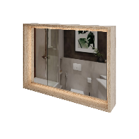 Зеркало с подсветкой LED и полкой Парма, Дуб 60