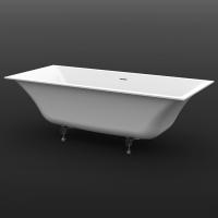 KNIEF Shape Ванна встраиваемая, 190x90xH60cм, с щелевым сл-перел-м click-clack, белая мат.( к-т ножек вкл.) Производить будут с мая 2023г