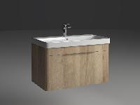 IBX ROUND, тумба под раковину 80 см, 1 ящик с ручкой хром, цвет черный матовый лак