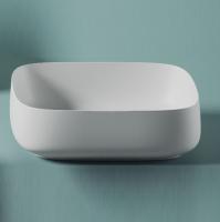 Artceram COGNAC Раковина накладная, Quadro 56x41хh15,5см, без отв под смеситель, без перелива, цвет: белый матовый