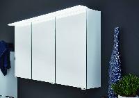 Puris Ice Line, зеркальный шкаф с LED подсветкой 1200 мм, цвет белое матовое стекло