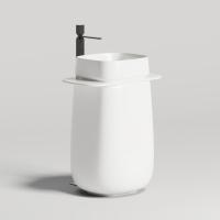 Salini ORIENTE TOTEM Раковина напольная, 700х490х900 мм, S-Sense, матовый, декор.накладка на слив, выпуск, сифон, белая