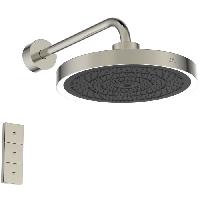 Ideal Standard Solos 3-функц.(Rain, Silkrain, SecondSkin) верхний душ 33см, с LED-подсветкой, с настенным держателем 40см, цвет: PVD Silver Storm