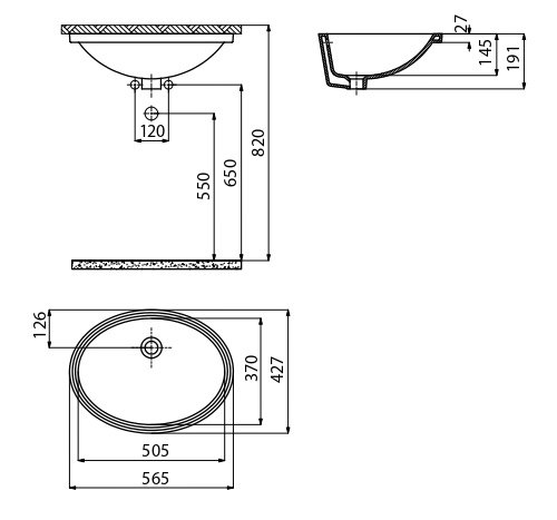 CREAVIT Раковина врезная под столешницу (37*51) TP216.00000 