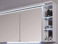 Puris Crescendo, зеркальный шкаф (2 двери) c LED подсветкой 900 мм правый, цвет антрацит высокоглянцевый