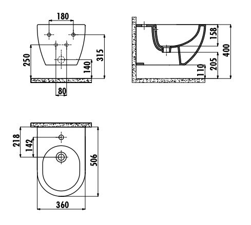 CREAVIT FREE Биде подвесное FE510.000 