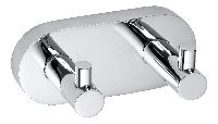 Вешалка-планка ОМЕГА / OMEGA  с 2-мя крючками 120x55x50мм, хром