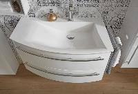 Puris Crescendo, раковина из минерального литья 900 мм левая, цвет белый