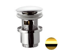 Донный клапан с переливом 1”1/4 Remer 905CC2114DO, золото глянцевое