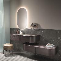 BURGBAD LAVO 2.0 Тумба подвесная 1210х490х250 мм., 1 ящик, ручка черная, цвет Eiche Dekor Mokka