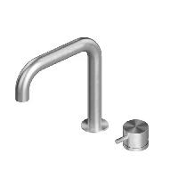 QuadroDesign SUPER 2211TAS Смеситель для раковины на 2 отверстия из стены, цвет Brushed Stainless Steel