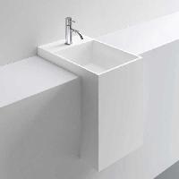 MILLDUE  Раковина  PROP 49 полувстраиваемая из MILLTEK SOLID ,35,7х52х49 см, с 1 отв для смесителя, цвет белый матовый