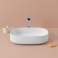 ArtCeram COGNAC Раковина накладная , 55х35 см, без отв под смеситель, без слив-перелива, цвет белый матовый, покрытие SANIGLAZE